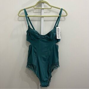 Urban Outfitters Emerald Lace Accent Bodysuit